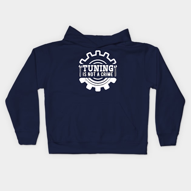 Tuning is not a crime Kids Hoodie by TheBlackCatprints